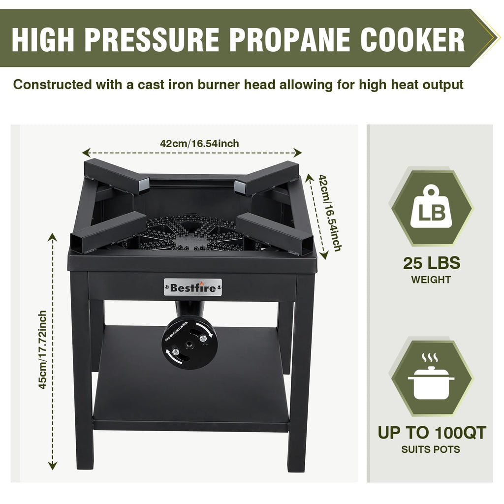 BESTFIRE Foldable Flat Top Grill, Outdoor Griddle-3 Burner Propane Griddle with Two Foldable Shelves,36" Flat Grills Outdoor-45,000 BTU Gas Grill for BBQ& Outdoor Cooking,Black