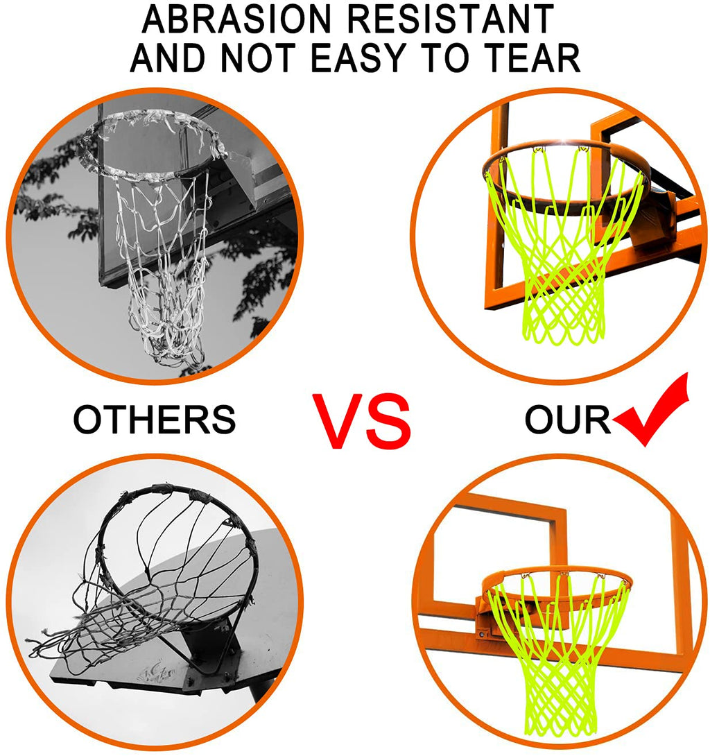 NEIJIANG Glow Basketball Net, Nightlight Basketball Net Luminous Outdoor Portable Sun Powered Sport Nylon