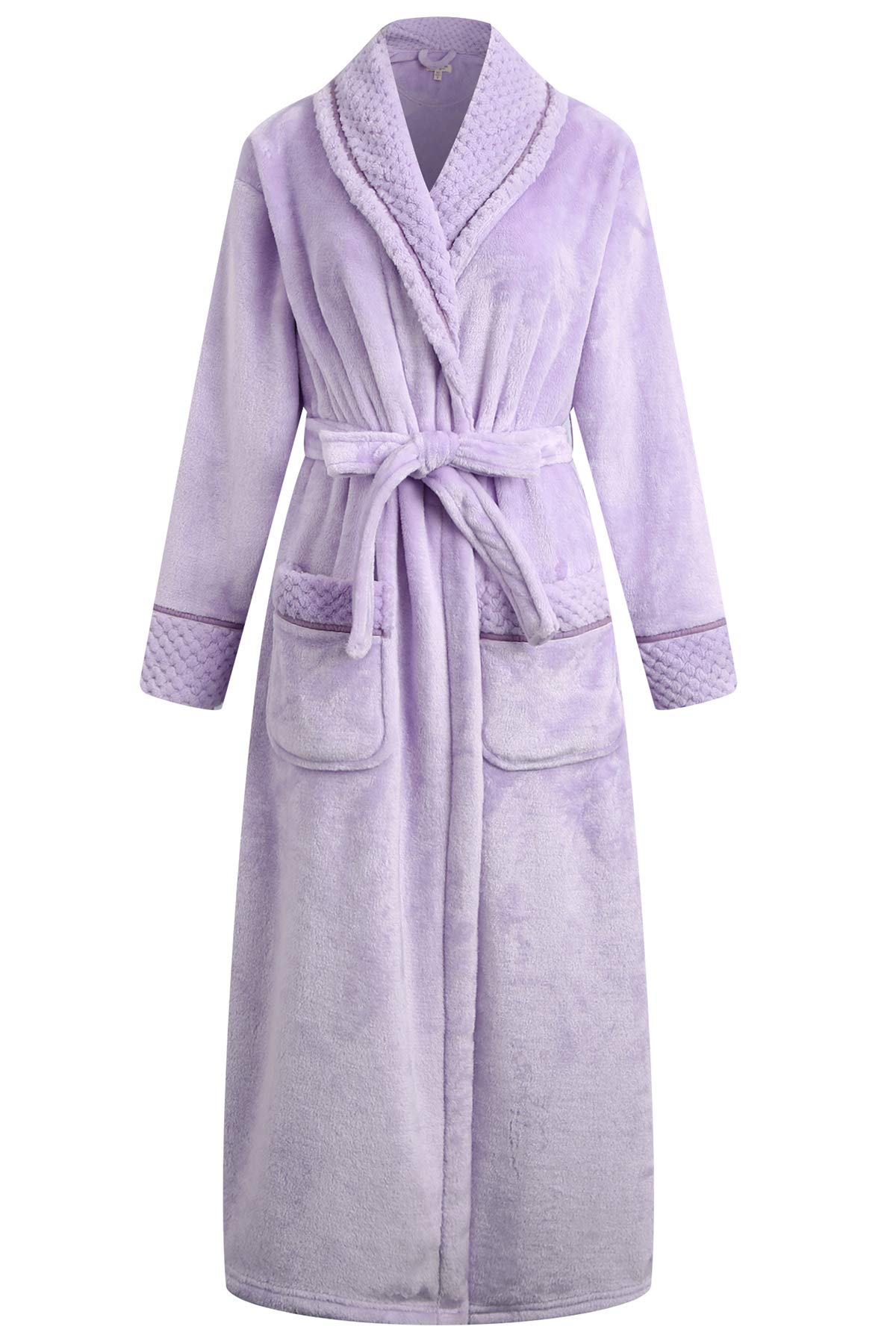 Richie House Women's Plush Soft Warm Fleece Bathrobe Robe RH1591