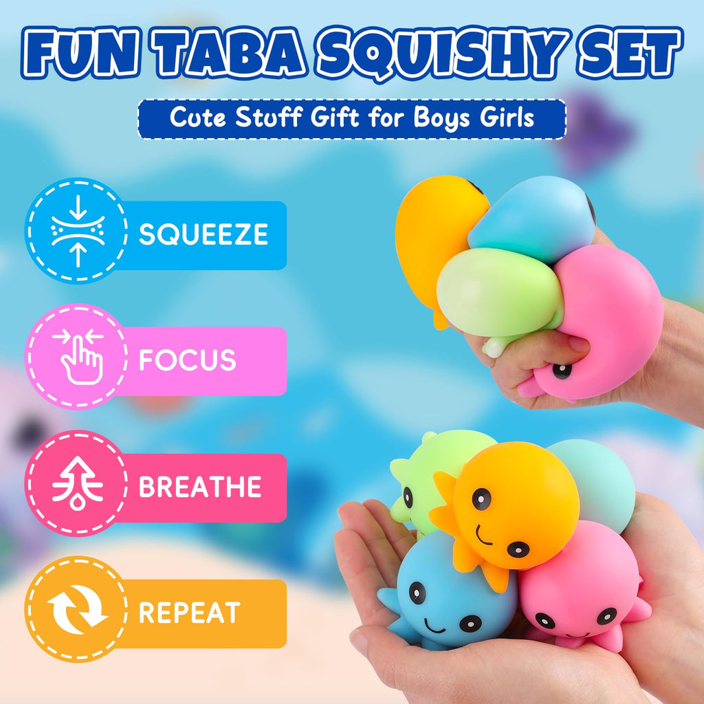 24 Pack Slow Rising Ice Cube Squishy Stress Balls，Stress Cube for Adults Kids , Bulk Taba Squish Fidget Toys, Square Squeeze Toy for Classroom Prizes, Mini Nice Cube Squishy for Party Favors