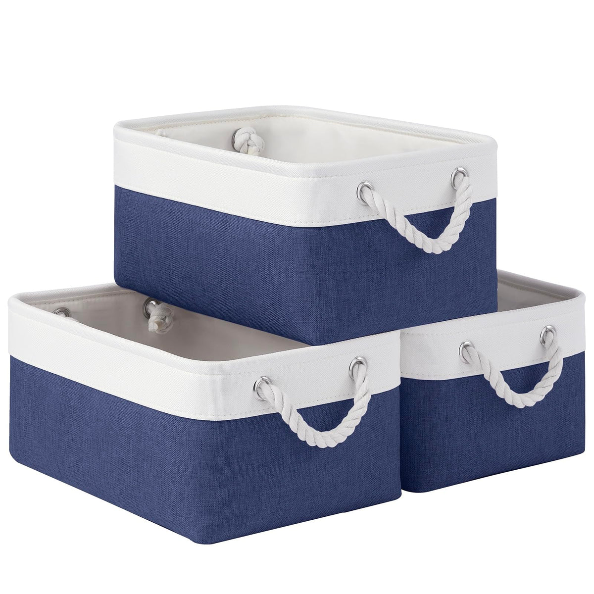 Storage Baskets for Shelves 11.8x7.9x5.2 Inch, Foldable Fabric Storage Bins with Handles, Small Storage Baskets for Organizing Closet, Office, Home Organization (1-Pack, Gray)