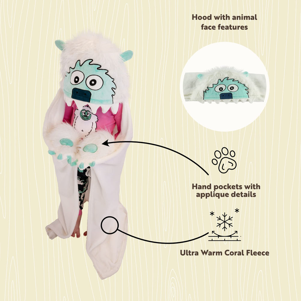 Lazy One Wearable Hooded Blanket for Kids, Animal Hooded Blanket (Bigfoot)