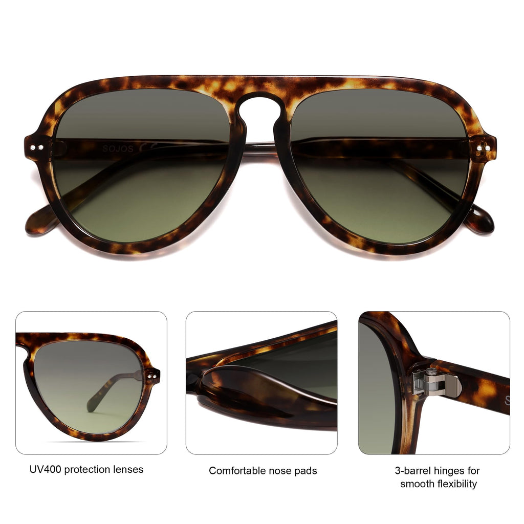 SOJOS Retro Aviator Sunglasses Womens Mens Vintage Plastic Frame Shades Lentes De Sol Para Mujer SJ2255