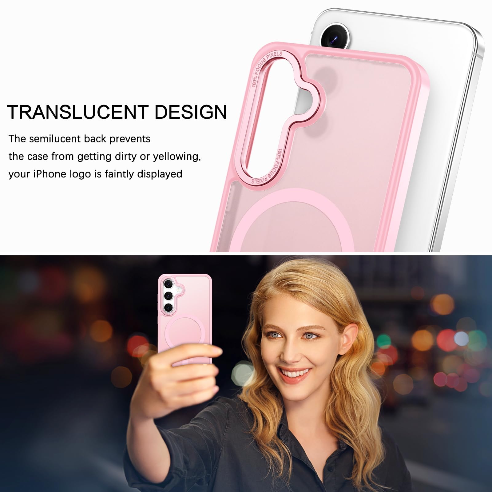 BENTOBEN Magnetic for Samsung Galaxy S24 Plus Case [Compatible with Magsafe] Translucent Matte Slim Thin Shockproof Anti-Yellow Women Men Protective Phone Cases Cover for Samsung S24 Plus 6.7", Black