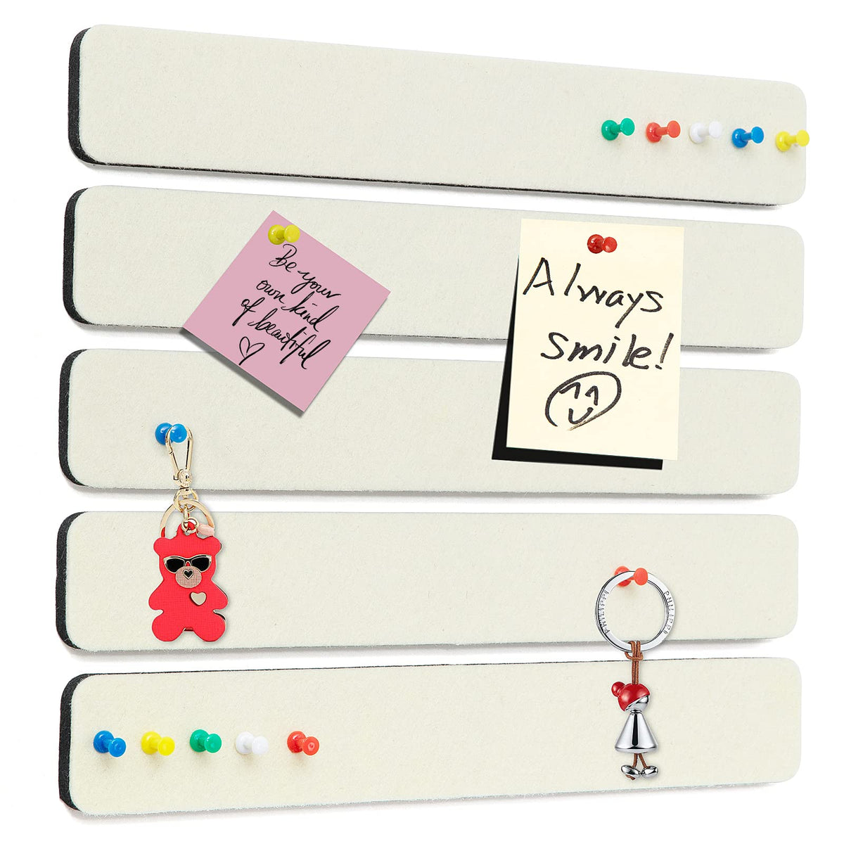 Felt Bulletin Board, 15.7''X 11.8'' corkboard Pin Board for Bedrooms Offices Home Wall Decoration, Self Adhesive Cork Board with 35 Push Pins for Paste Notes, Photos, Schedules (2 Pack)