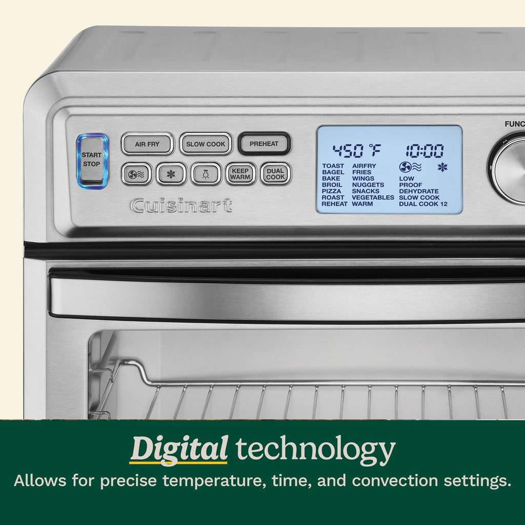 Cuisinart Air Fryer + Convection Toaster Oven, 8-1 Oven with Bake, Grill, Broil & Warm Options, Stainless Steel (TOA-70C)