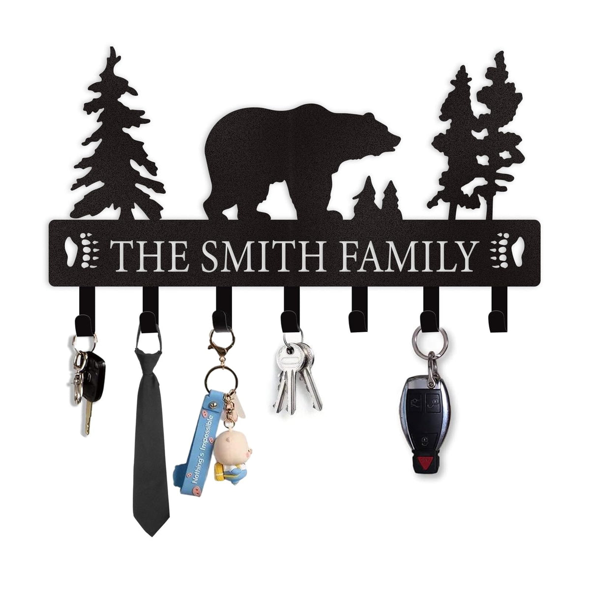 Dyoart Personalized Couple's Name Key Rack, Wall Mounted Metal Key Holder for Housewarming Gifts,ignent Bedding