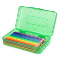 Tamaki 1 Pack Plastic Pencil Box Large Capacity Pencil Boxes Clear Boxes with Snap-tight Lid Stackable Design and Stylish Office Supplies Storage Organizer Box, Black