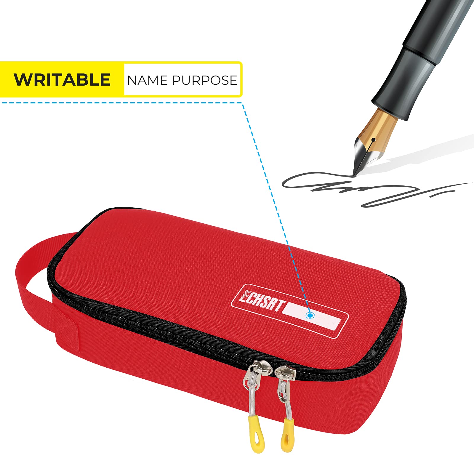 ECHSRT Large Pencil Case, Aesthetic Pen Pouch with Big Capacity, Minimalist Portable Stationery Bag with Handle for Office Organizer Aesthetic Pencil Cases