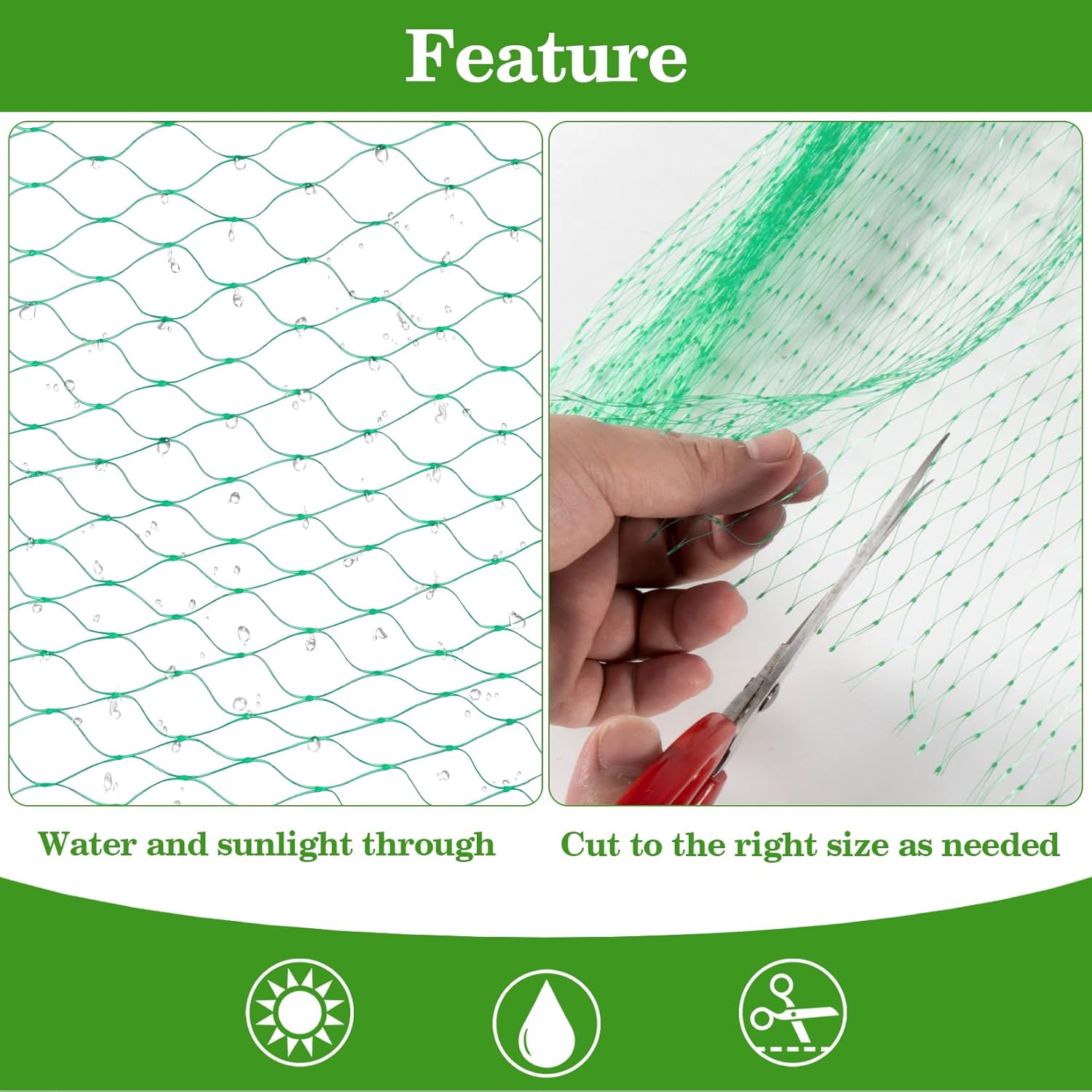 Bird Netting for Garden 13x33ft - Sukh Garden Netting Mesh for Garden Protection Bird Fence Plant Netting Chicken Coop Deer Squirrels Poultry Protect Fruit Trees Vegetable