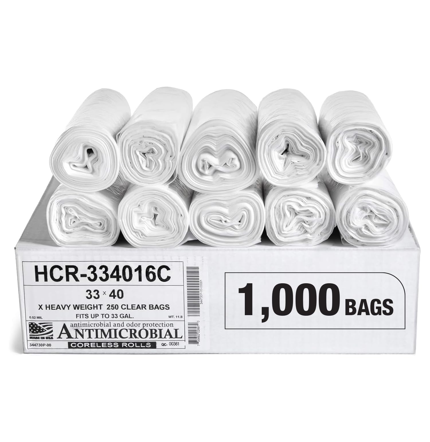 Aluf Plastics High Density Trash Bags, 10 Gallon, 4000 Count, 6 Micron (eq), 24" x 24", Black, for Bathroom, Office, Industrial, Commercial, Janitorial, Municipal, Recycling