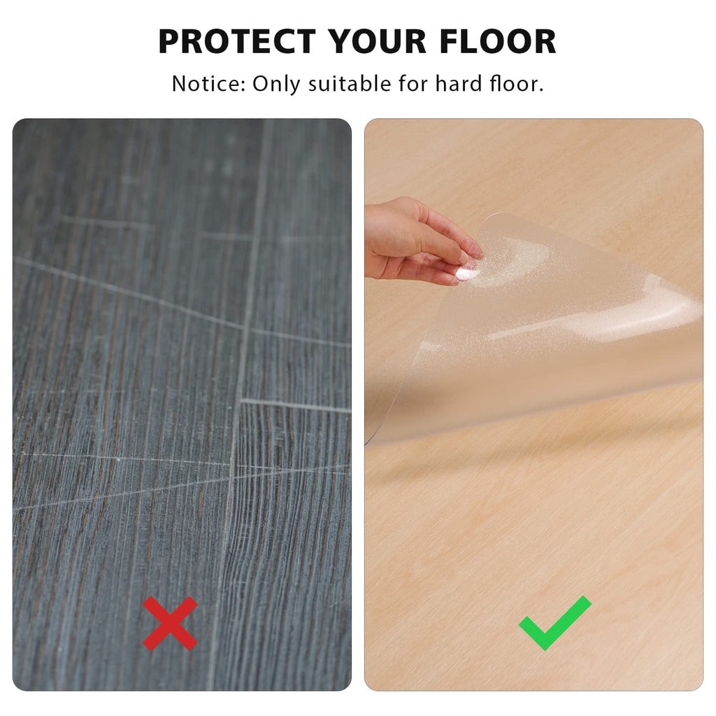 Clear Frosted Floor Mat, PVC Durable Anti-Scratch Floor Mat (24"x 36")