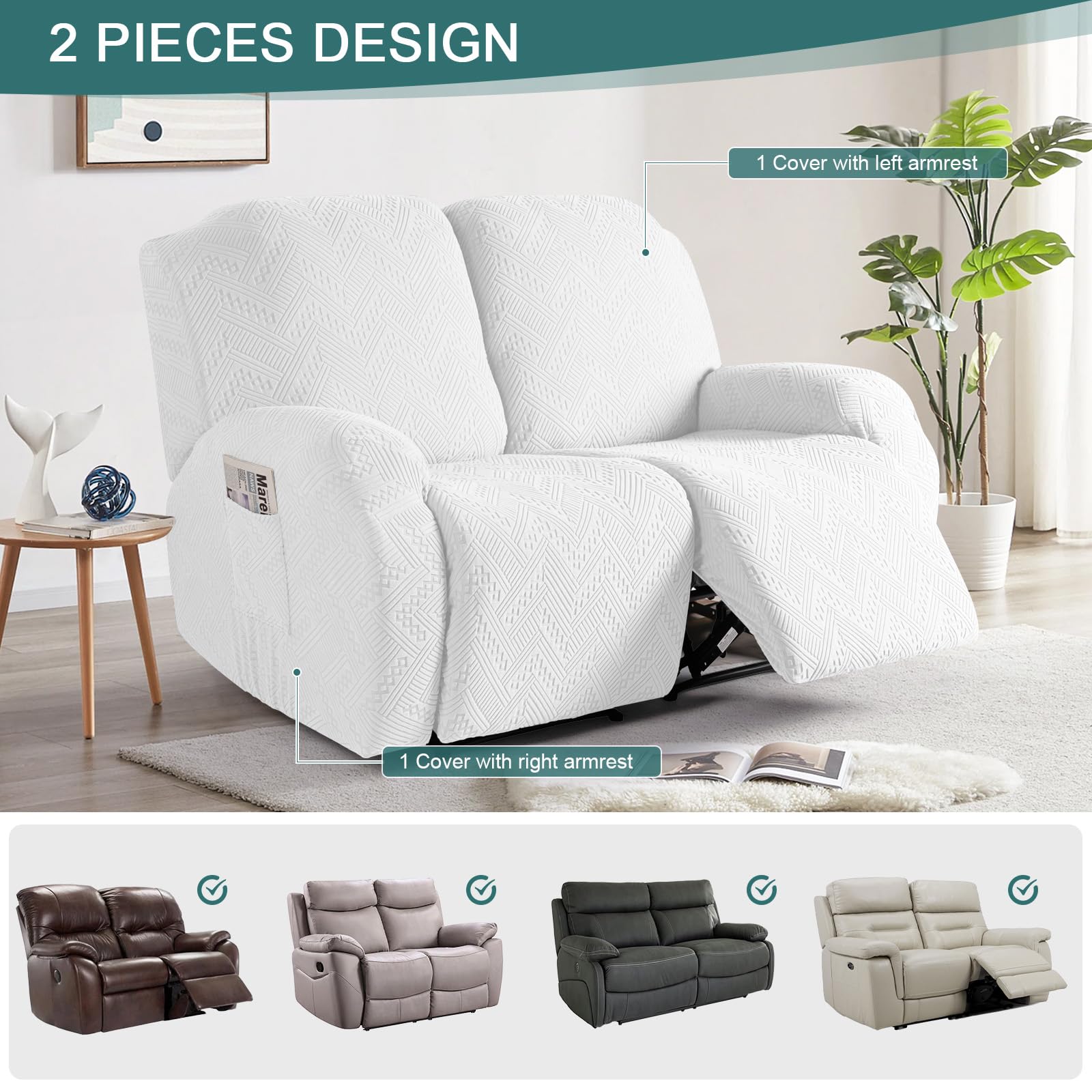 Ruaozz Recliner Chair Covers 3-Pieces Lazy Boy Recliner Slipcovers Stretch Reclining Chair Slipcover Washable Furniture Protector with Elastic Bottom (1 Seater, Army Green)