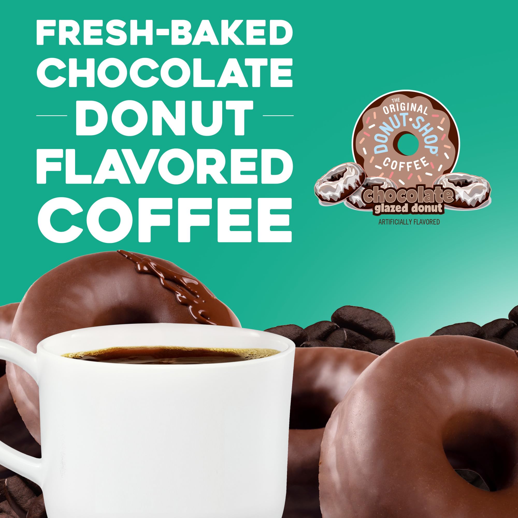 The Original Donut Shop Coffee Chocolate Glazed Donut Keurig Single-Serve K-Cup Pods, Medium Roast Coffee, 60 Count (6 Packs of 10)