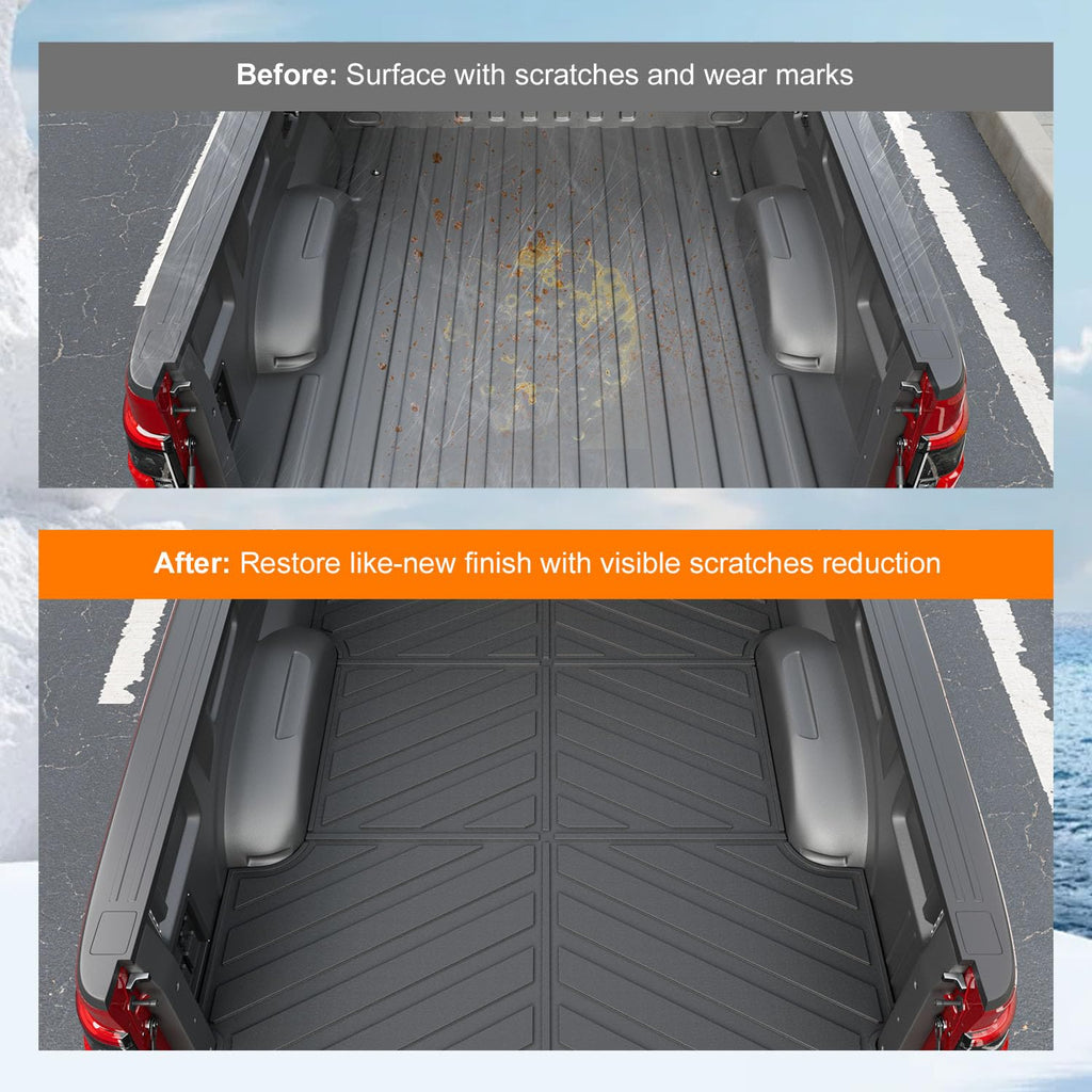 powoq 5.5FT Bed Liner Compatible with 2015-2026 Ford F150 Truck Bed Mat Waterproof Bed Mat TPE Truck Bed Liner Replacement for 2015-2026 Ford F150 Accessories (3-Fold 5.5FT Truck Bed Mat)