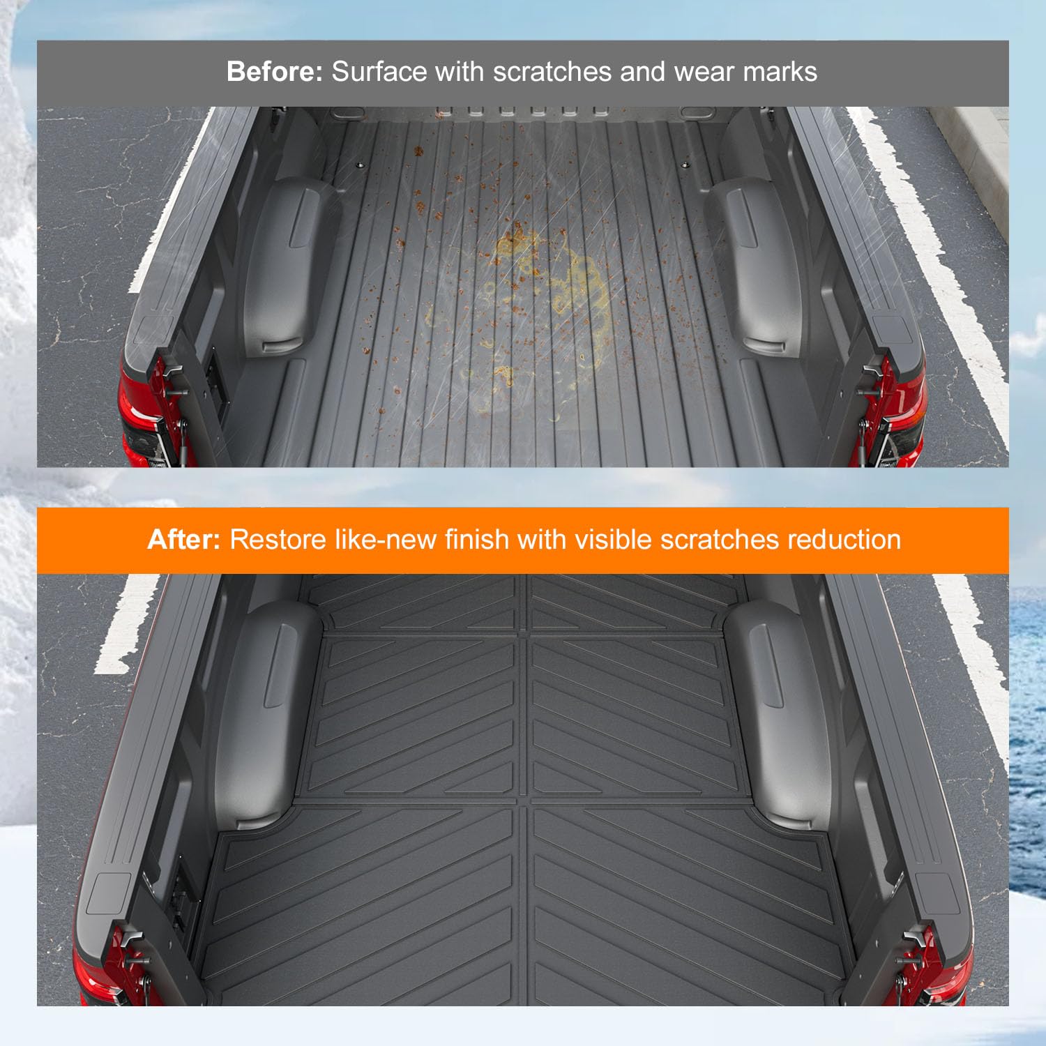powoq 5.5FT Bed Liner Compatible with 2015-2026 Ford F150 Truck Bed Mat Waterproof Bed Mat TPE Truck Bed Liner Replacement for 2015-2026 Ford F150 Accessories (3-Fold 5.5FT Truck Bed Mat)