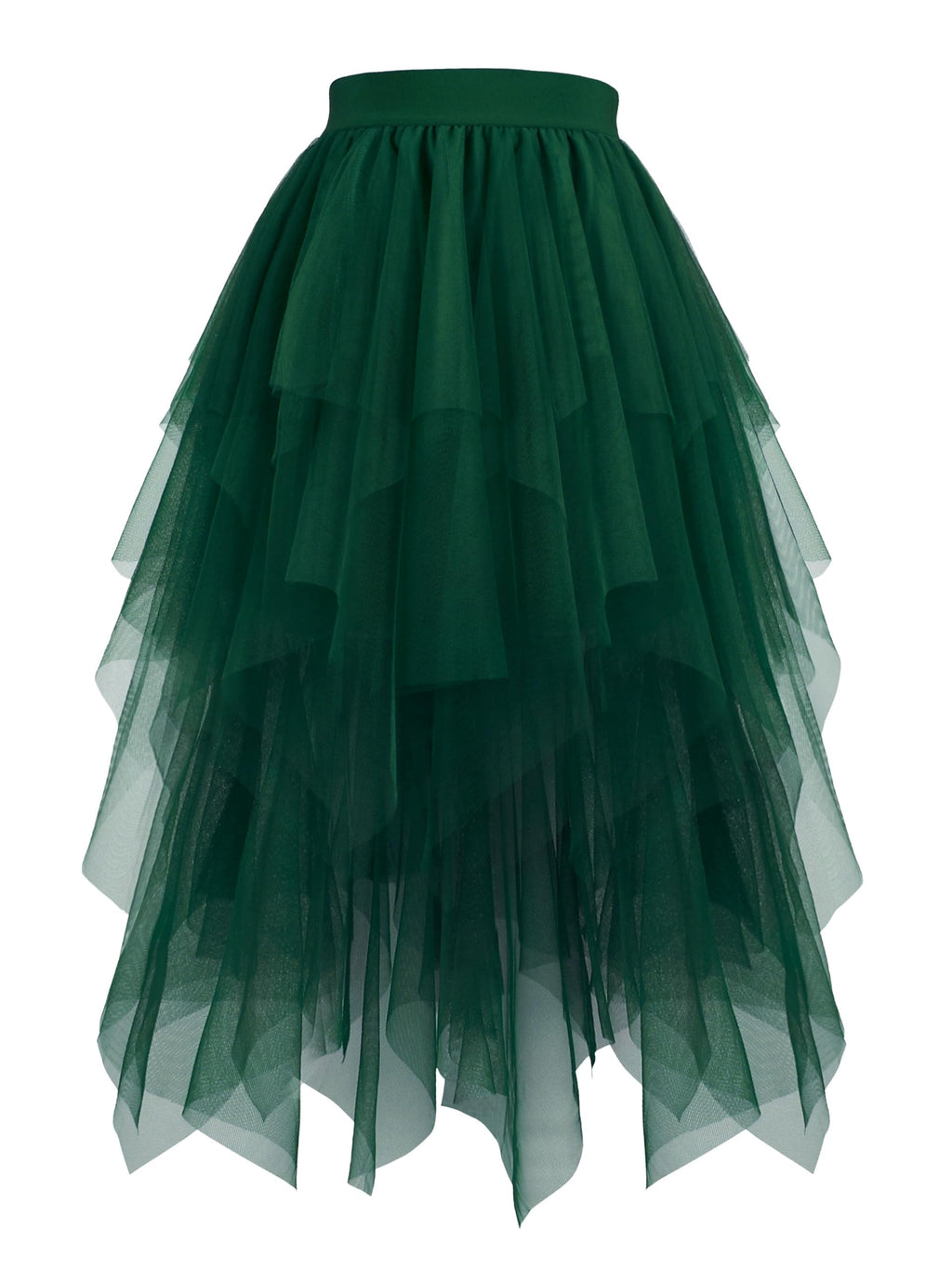 Hanpceirs Women's Tulle Skirts High Low Layered A-line Midi Skirt Irregular Tutu for Women