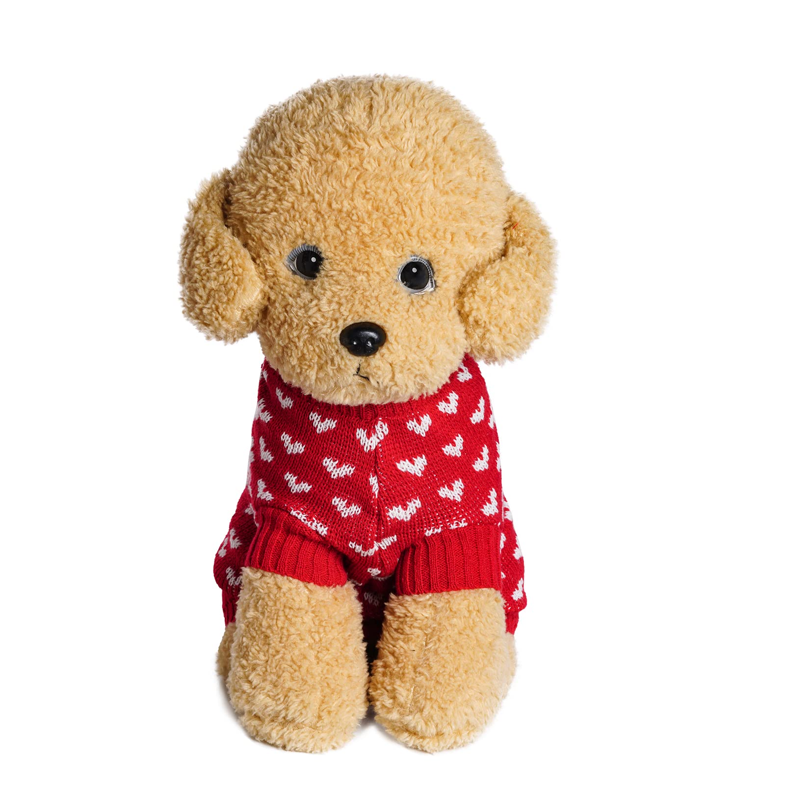 Dxhycc Dog Knitted Sweater Heart Puppy Sweater Warm Soft Pet Holiday Clothes for Small Cats and Dogs (Pink, S)