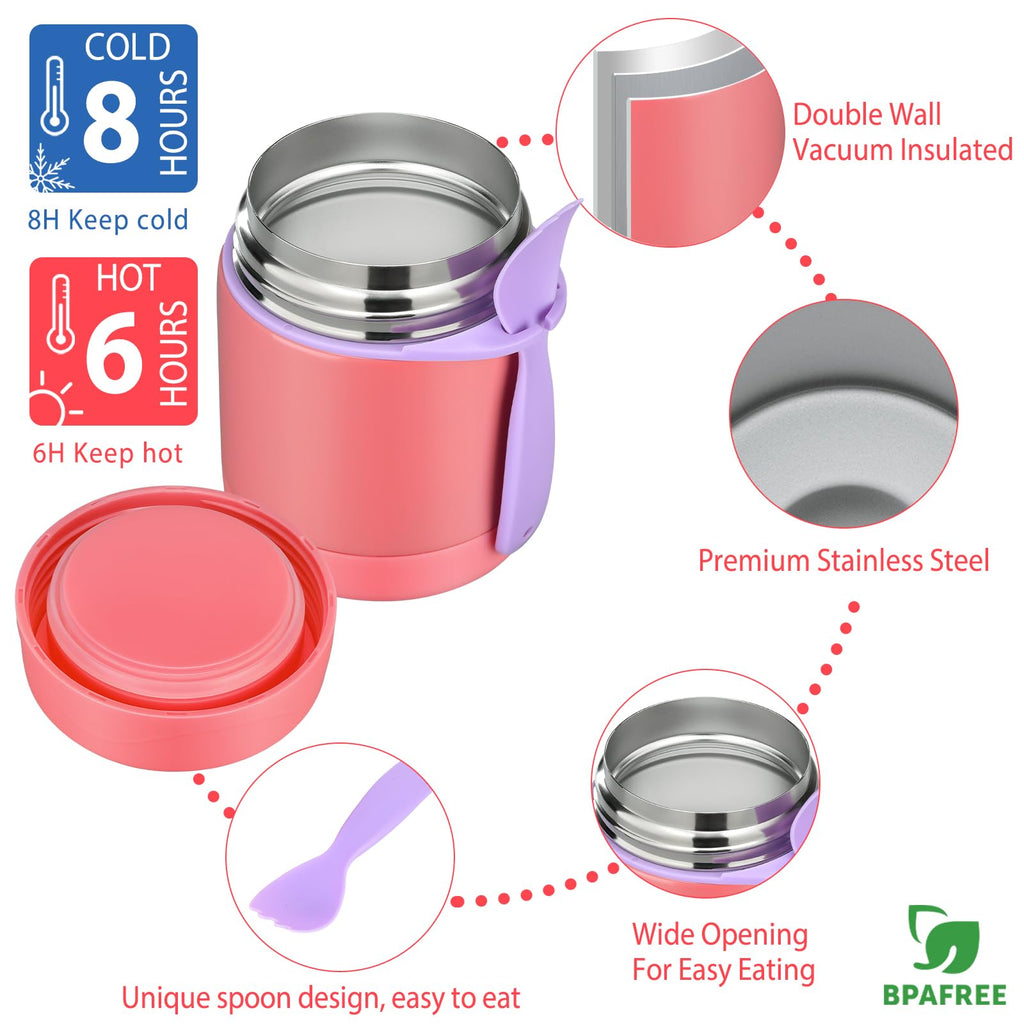 Bento Lunch Box Set for Kids with 10oz Soup Thermo, Leak-Proof Lunch Containers with 4 Compartment, Kids Thermo Hot Food Jar and Insulated Lunch Bag for Kid to School,BPA-Free(Basketball)