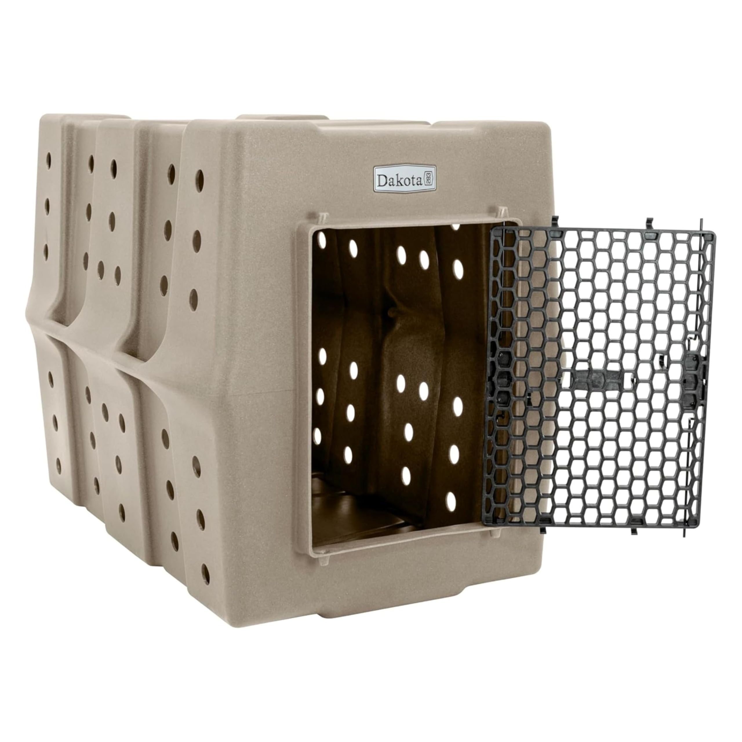 Dakota 283 Canine Rough and Tough Economy Dog Crate w/ Removable Two-Way Door - Heavy Duty Outdoor Kennel for Medium Breed Dogs (Coyote Granite, Intermediate)
