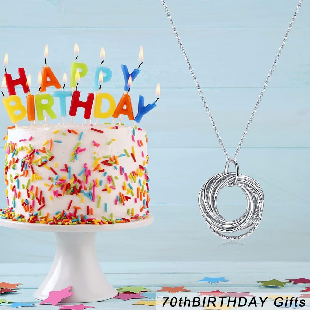 IEFLIFE Birthday Gifts for Women, Sterling Silver Chain Birthday Necklaces, 40th 50th 60th 70th 80th 90th Birthday Necklace, 40 50 60 70 80 90 Years Old Birthday Gifts, 4 5 6 7 8 9 Decade Birthday Jewelry for Women
