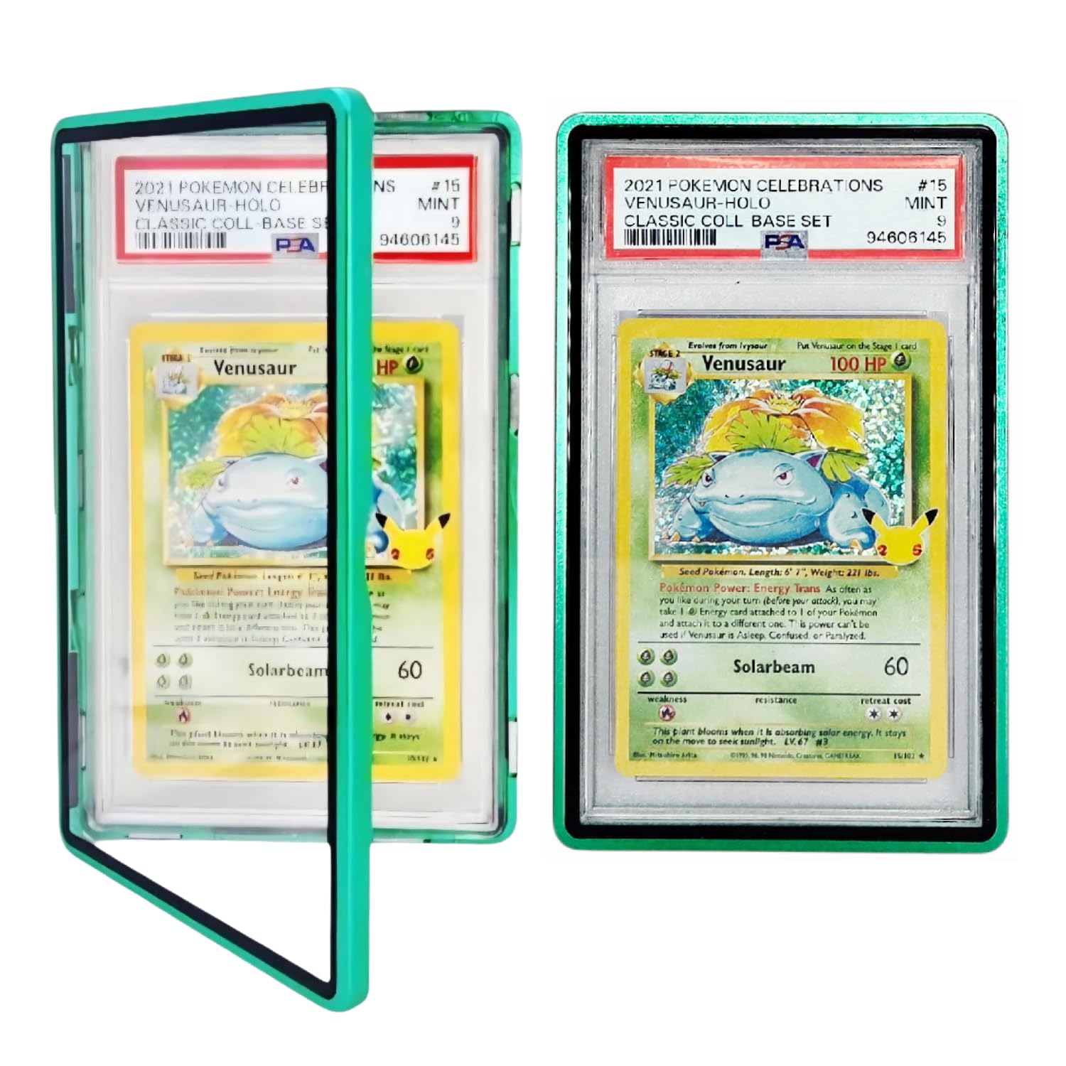 Metal PSA Slab Bumper Case UV Resistant- Safeguard Stackable Magnetic Aluminum Metal Case For Graded Cards (Black)