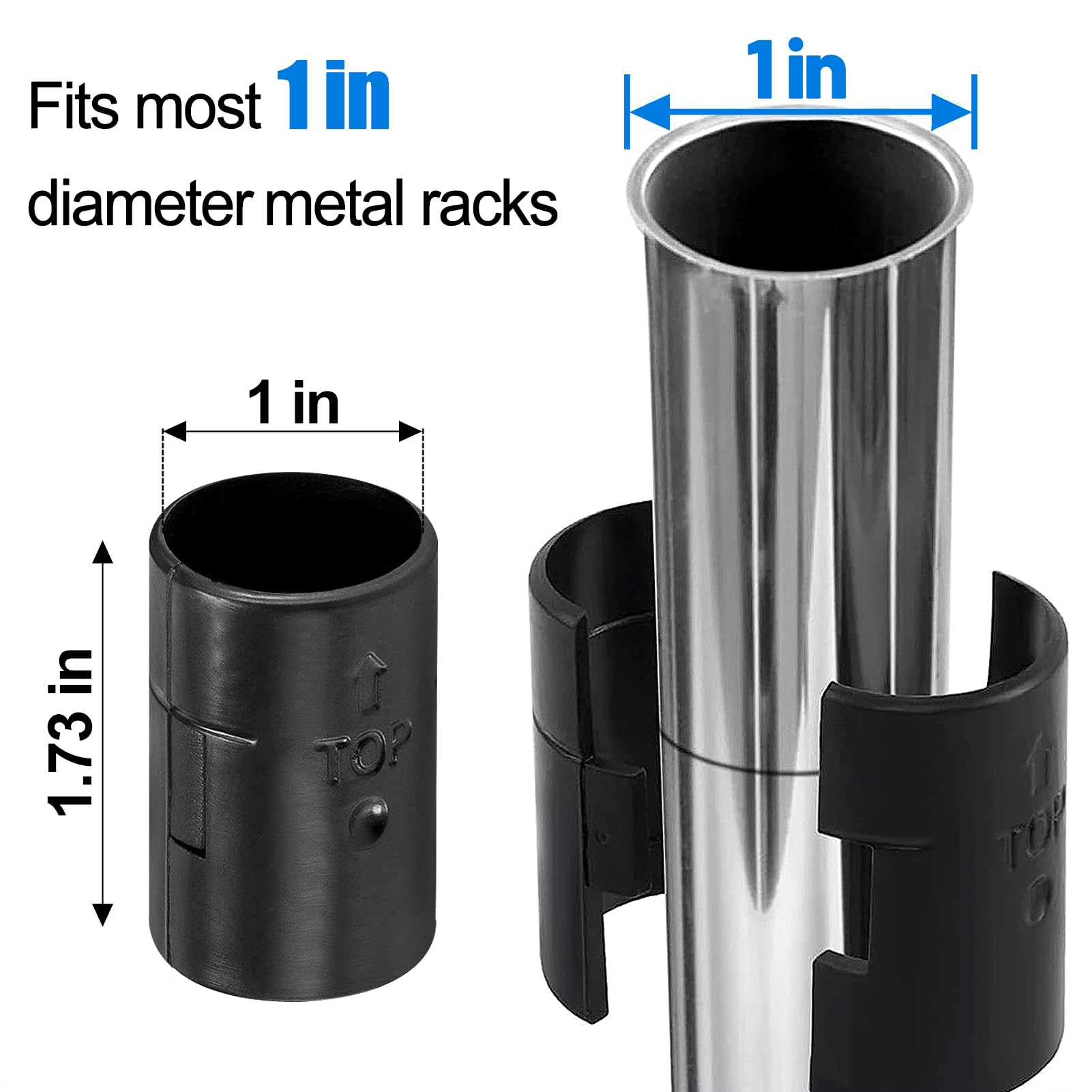 8 Wire Shelving Shelf Lock Clips for 1" Post - 4 Pairs of Shelving Sleeves Replacements for Wire Shelving System Plastic Accessories Parts