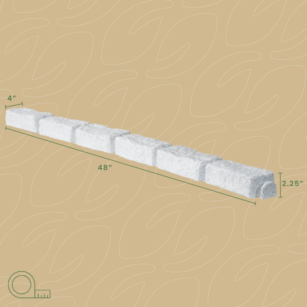 Beuta Landscape Edging | Garden Edging Border | Faux Stone Bricks for Lawn edging, Flower beds, Pathways & Yard Edging– 1 Pack | Each Section Has 6 Bricks 48"L x 4"W x 2.25"H | 3 Spikes |Cobblestone