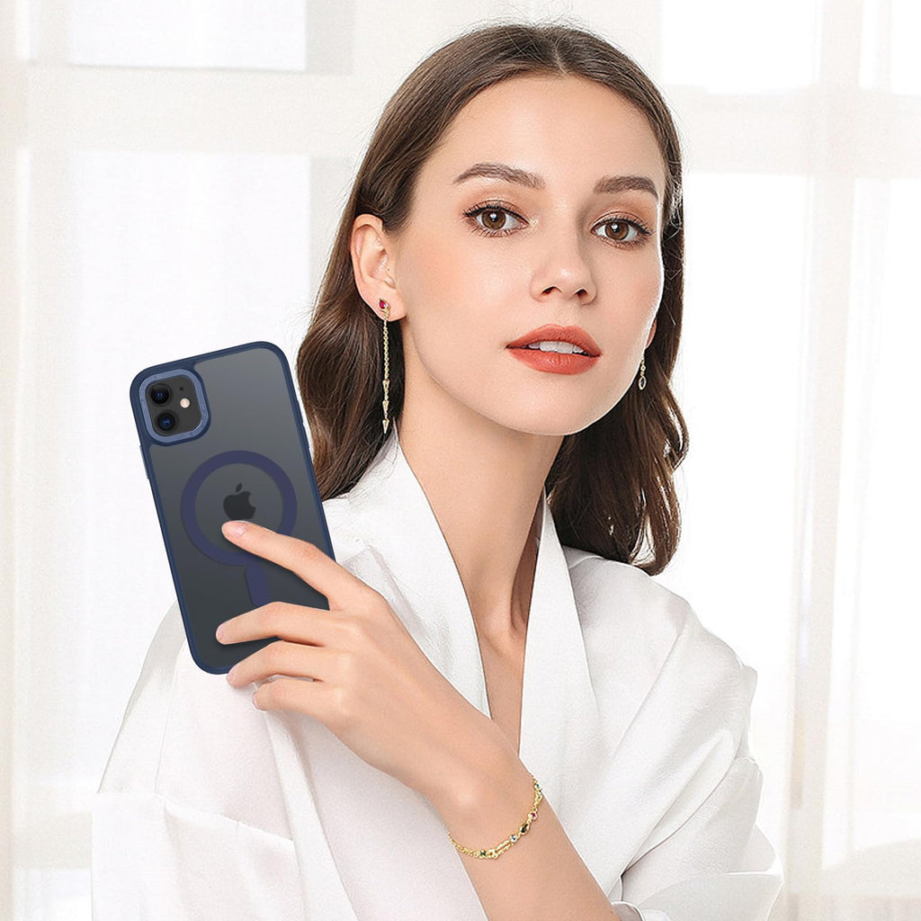 BENTOBEN for iPhone 11 Phone Case, Phone case for iPhone 11 Magnetic Case [Compatible with Mag Safe] Translucent Matte Slim Shockproof Anti-Fingerprint Protective Cover for iPhone 11 6.1’’ Black