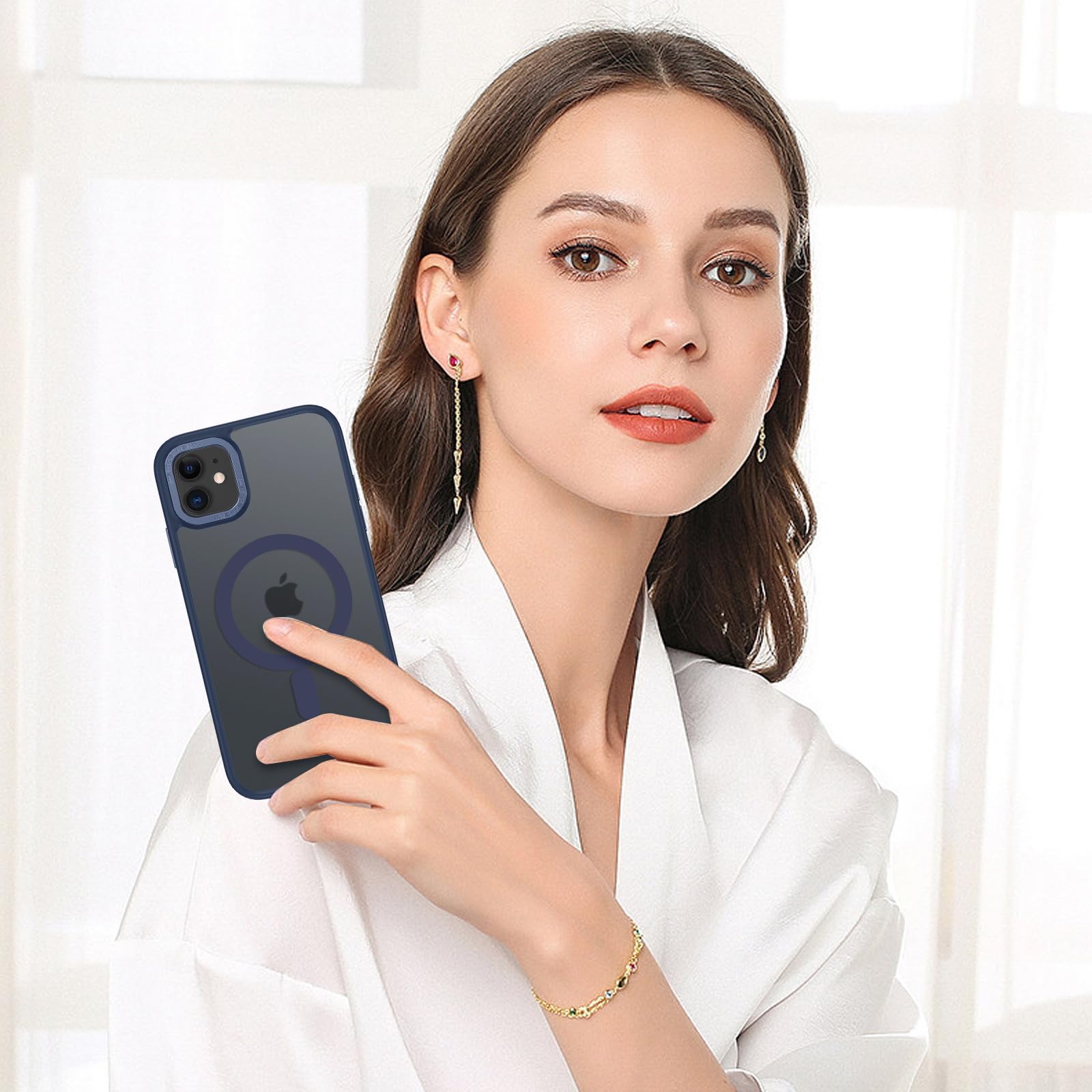 BENTOBEN for iPhone 11 Phone Case, Phone case for iPhone 11 Magnetic Case [Compatible with Mag Safe] Translucent Matte Slim Shockproof Anti-Fingerprint Protective Cover for iPhone 11 6.1’’ Black