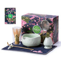 Buucup Matcha Whisk Set, Ceramic Matcha Kit Includes Matcha Bowl, Matcha Whisk and Holder, Bamboo Scoop, Scoop Rest, Sifter and Tea Towel - 7 Pcs Matcha Kit for Matcha Lovers (Blue)