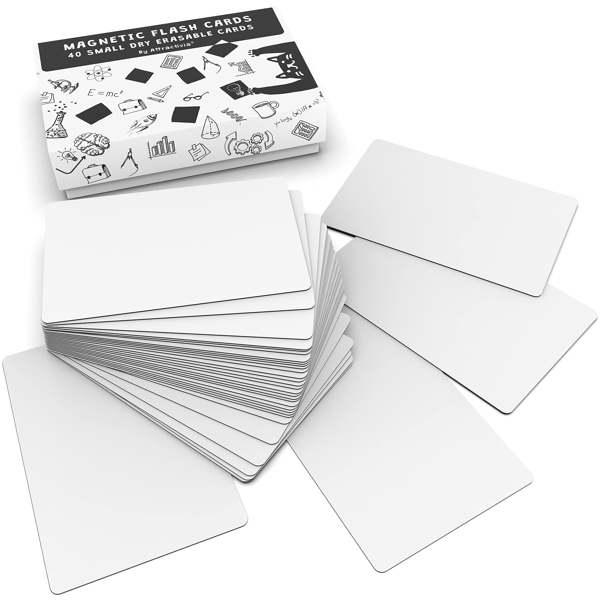 Attractivia Dry Erase Magnetic Labels 2.8 x 1.2 in, Color Borders, Dry Erase Magnets, 60-Pack, White Erasable Write-On All-Purpose Labels, for Office, Education, Home, Whiteboard, Magnetic Name Tags
