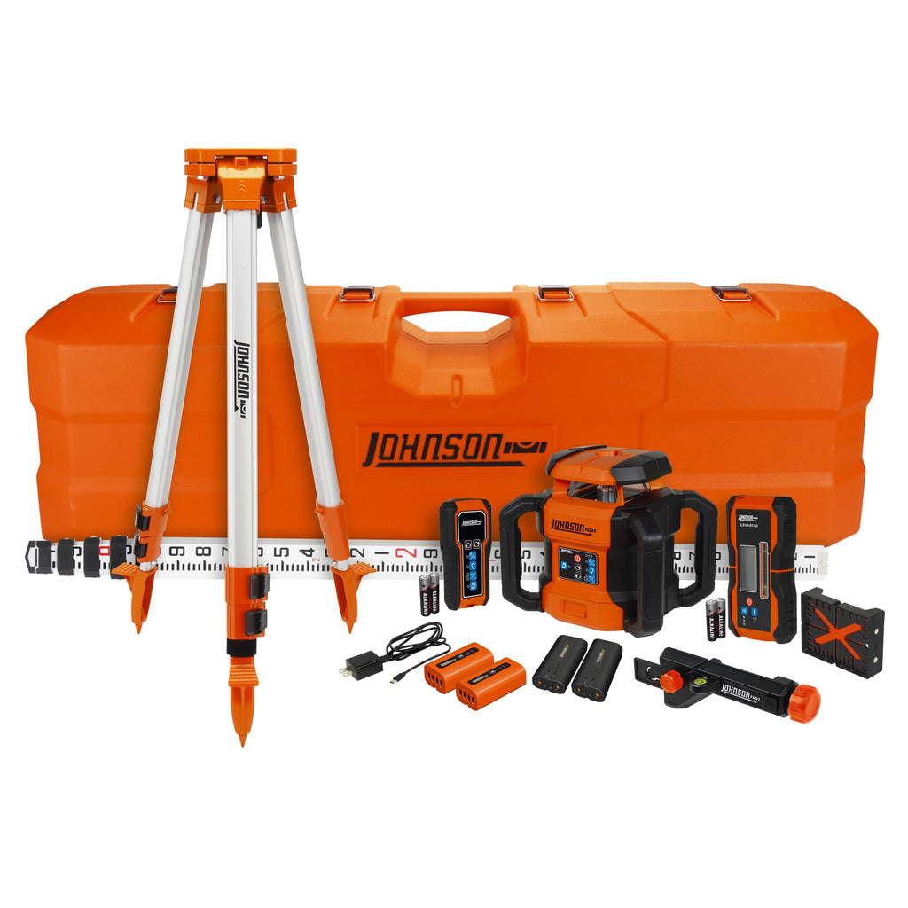 Johnson Level & Tool 40-6541 High Accuracy Dual Slope Rotary Laser System, Red, 1 ‎Kit
