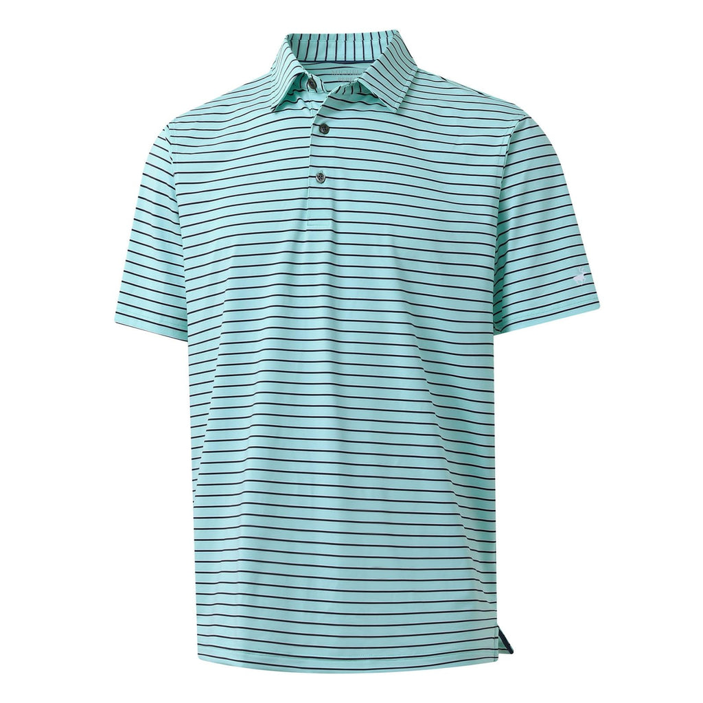 Rouen Mens Polo Shirts Short Sleeve Dry Fit Performance Moisture Wicking Causal Striped Polo Collared Golf Shirts for Men