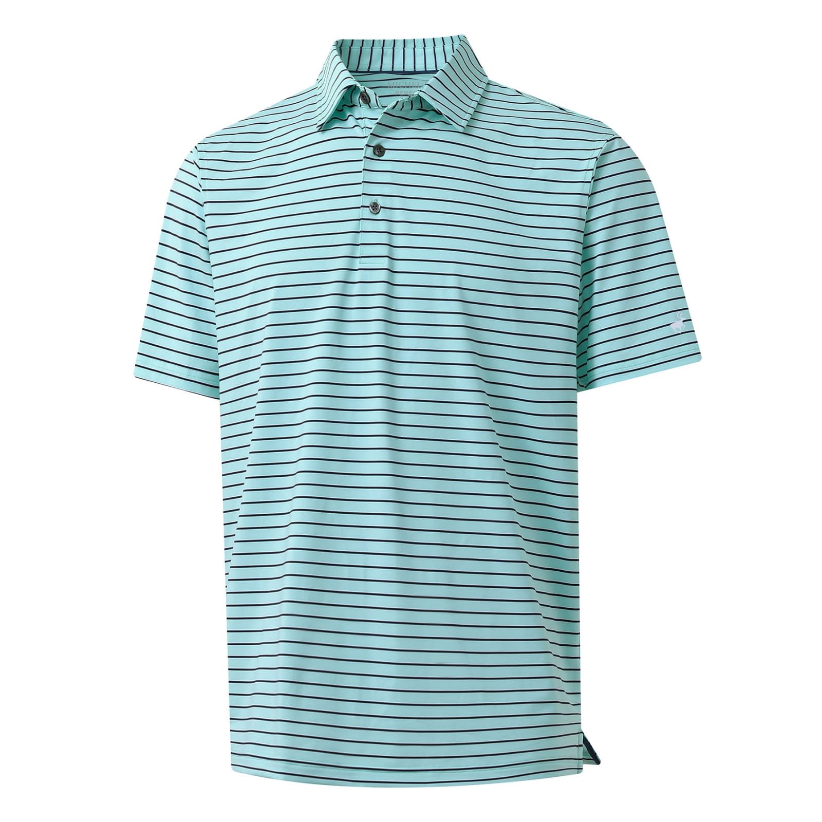 Rouen Mens Polo Shirts Short Sleeve Dry Fit Performance Moisture Wicking Causal Striped Polo Collared Golf Shirts for Men