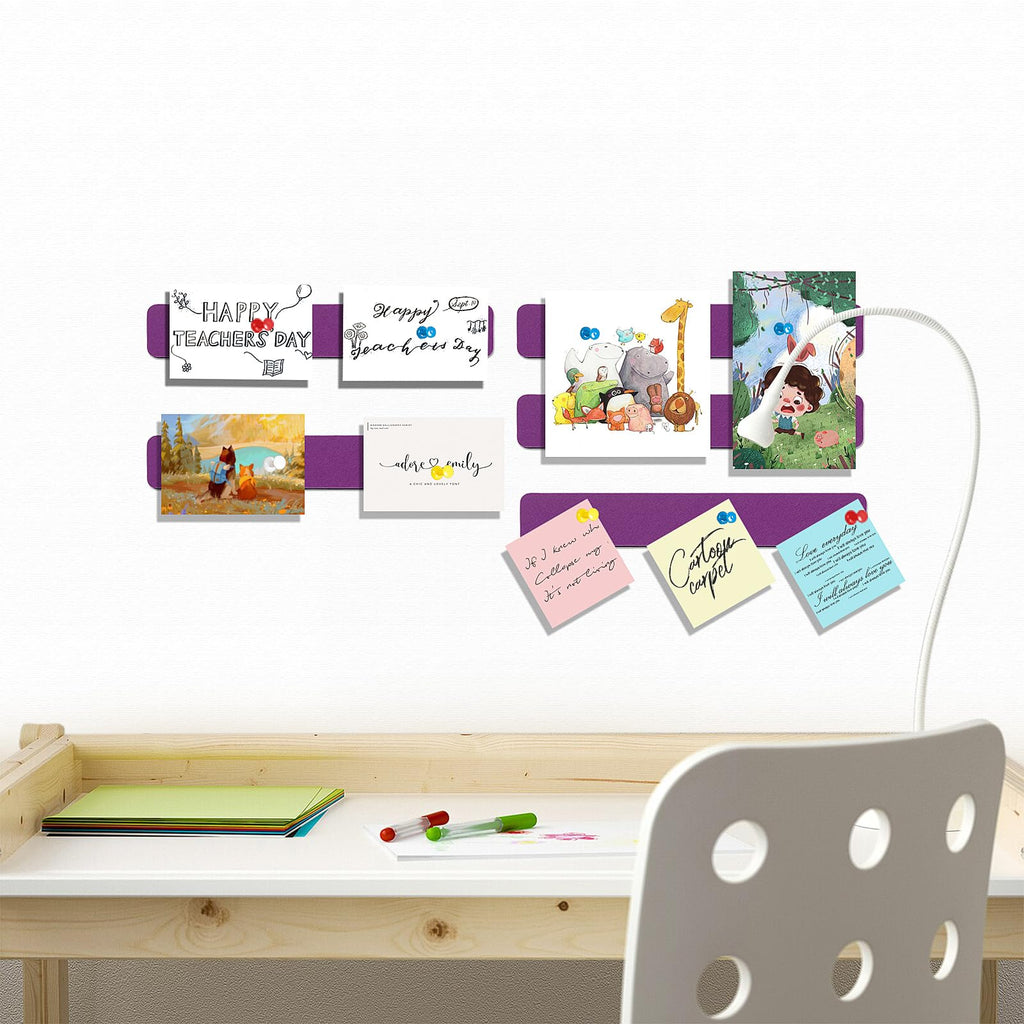 Felt Bulletin Board, 15.7''X 11.8'' corkboard Pin Board for Bedrooms Offices Home Wall Decoration, Self Adhesive Cork Board with 35 Push Pins for Paste Notes, Photos, Schedules (2 Pack)