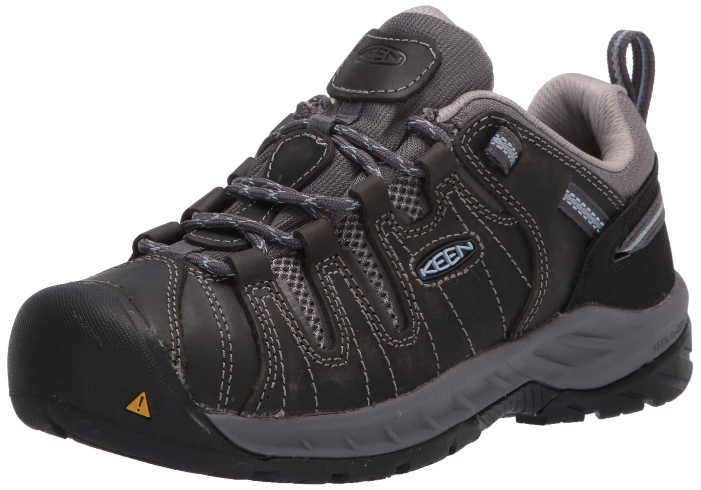 KEEN Utility Women's Flint 2 Low Height Leather Steel Toe Work Shoes, Magnet/Rose, 8 Wide US