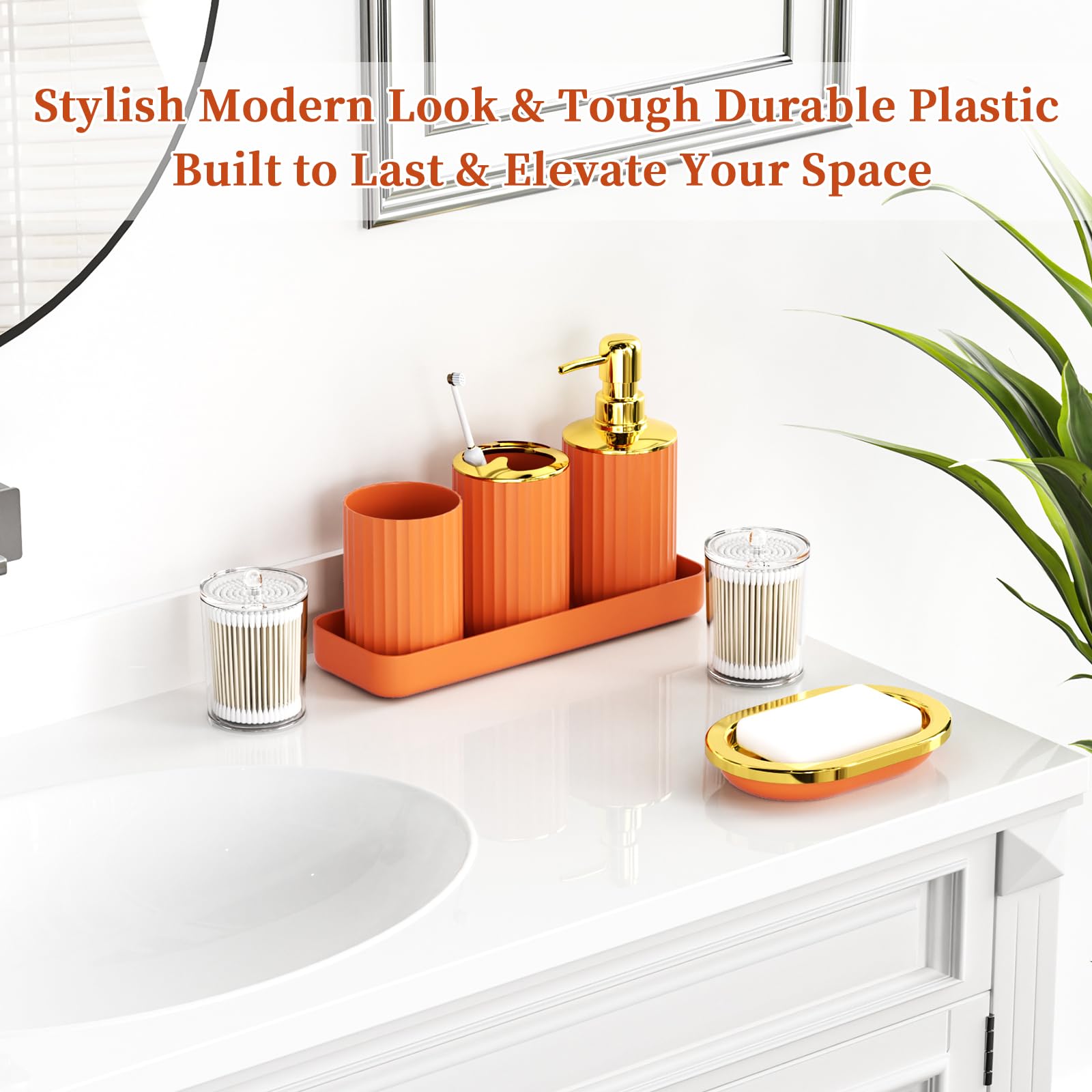 XLHOMO 24 PCS Black Bathroom Accessories Set with Shower Curtain and Rugs, Bathroom Decor Set with Trash Can, Toilet Brush, Soap Dispenser, Toothbrush Holder, Tumbler, Soap Dish and Jars