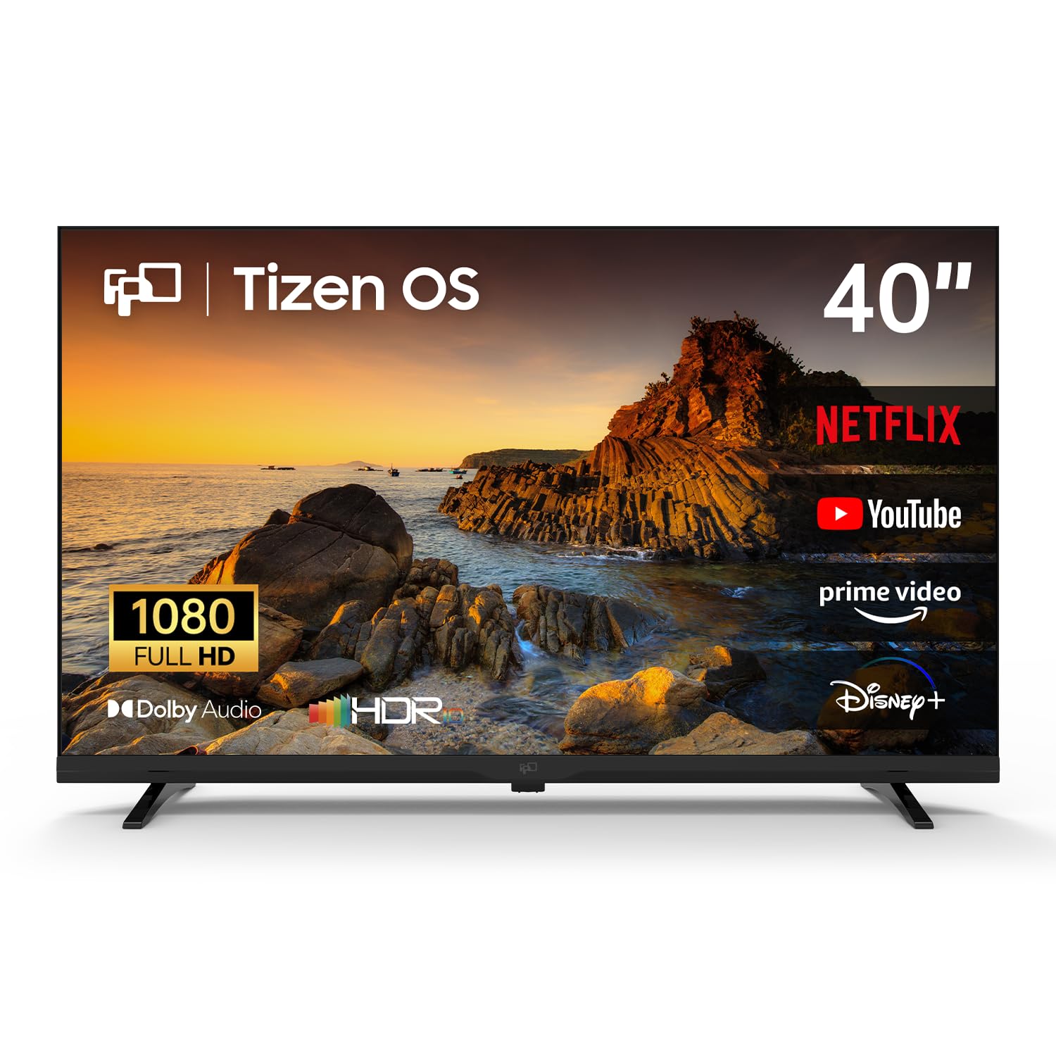 FPD 40 Inch Smart TV Tizen OS, 1080p Full HD Compatible with Samsung TV Plus, Dolby Audio, HDR 10, Gaming Hub, SmartThings, Built-in Miracast, Voice Control Flat Screen Television (AT40-P1)