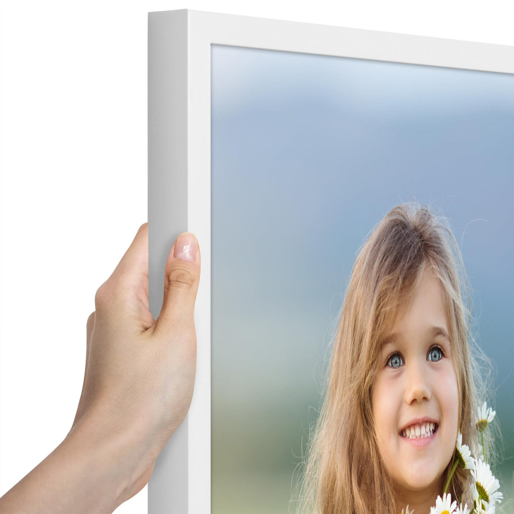 Americanflat 5x7 Picture Frame with Shatter-Resistant Glass - Soho Collection - Gallery Style Deep Molding Picture Frames for Tabletop and Wall Display - Black