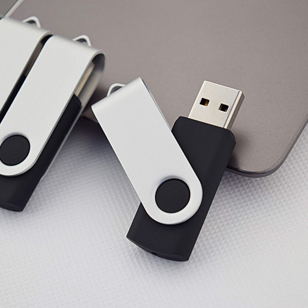 KOOTION 10 X 1GB USB Flash Drive 1gb Flash Drive Swivel Thumb Drive Memory Stick Keychain Design Blue