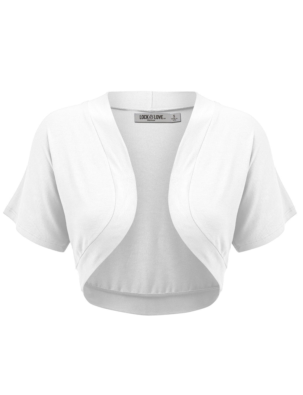 Lock and Love Women's Versatile Open Front Lightweight Short Sleeve Bolero Shrug