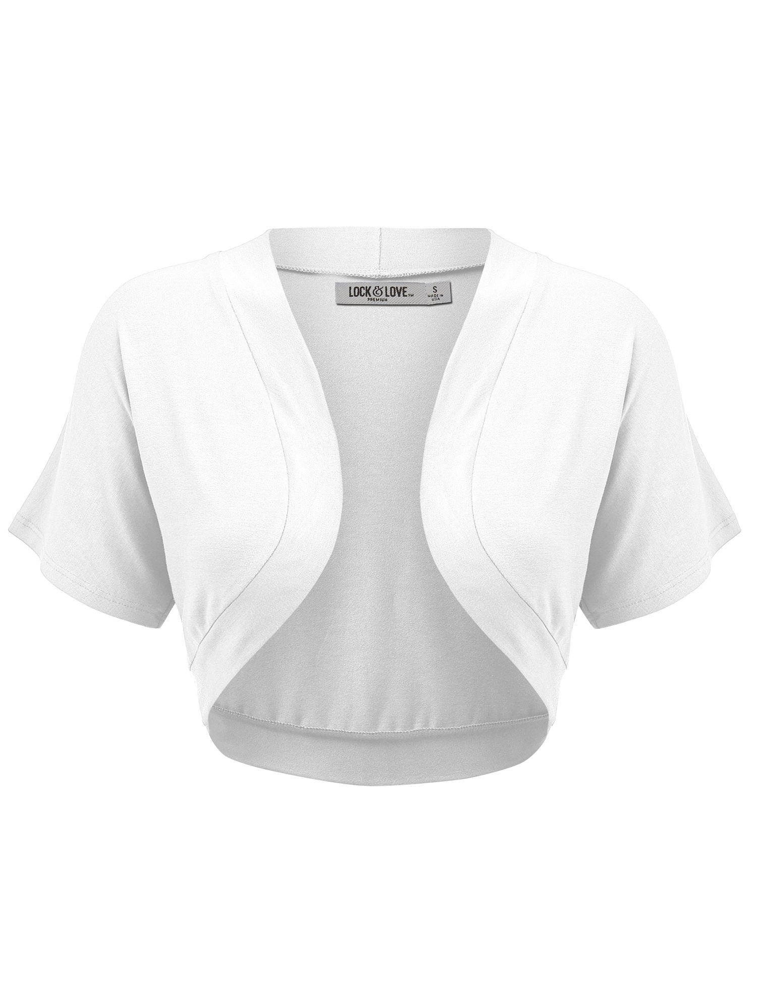 Lock and Love Women's Versatile Open Front Lightweight Short Sleeve Bolero Shrug