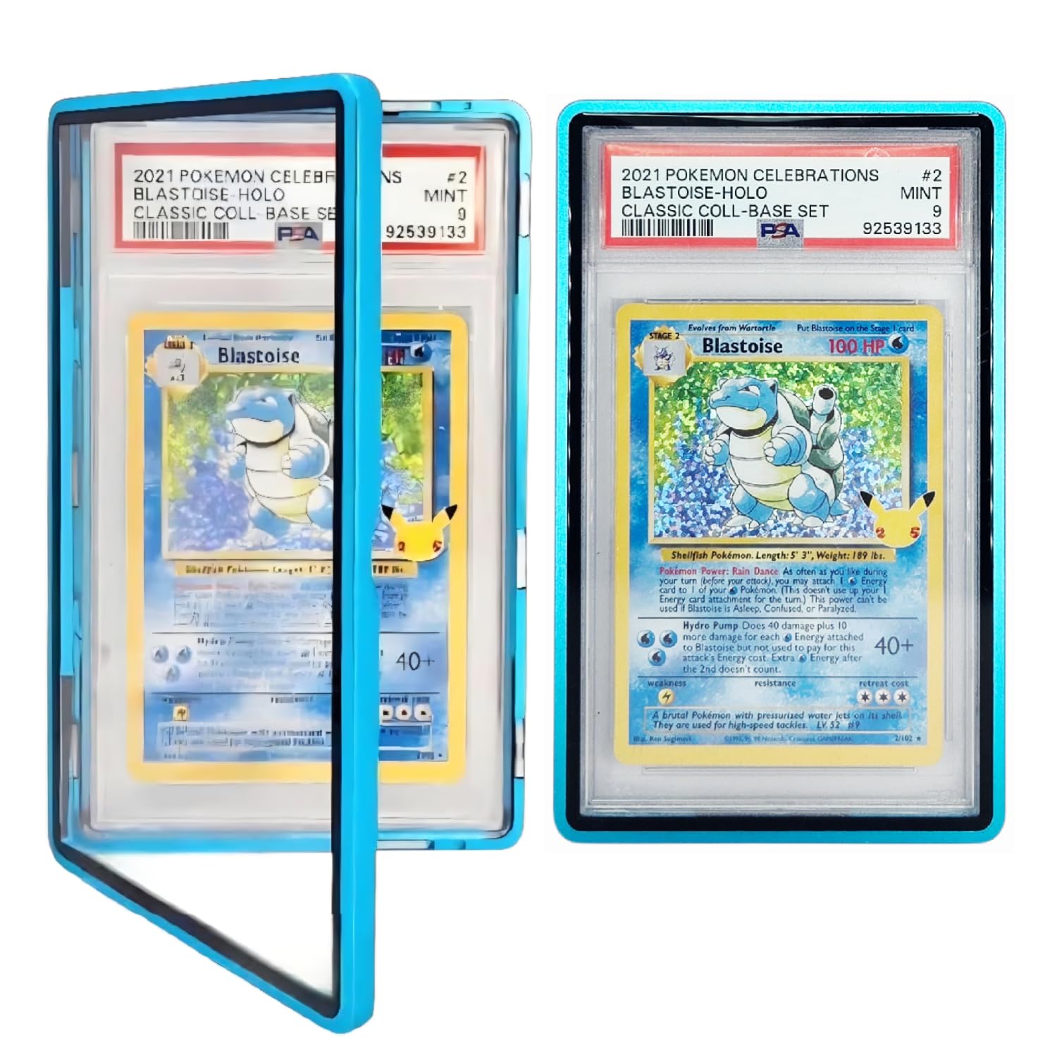 Metal PSA Slab Bumper Case UV Resistant- Safeguard Stackable Magnetic Aluminum Metal Case For Graded Cards (Black)