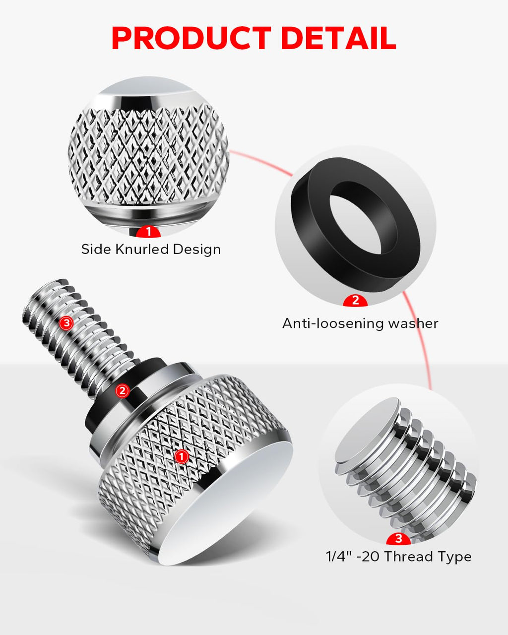 Amazicha Gloss Black 304 Stainless Steel Seat Bolt Screw Compatible with Harley Davidson 1996-2026