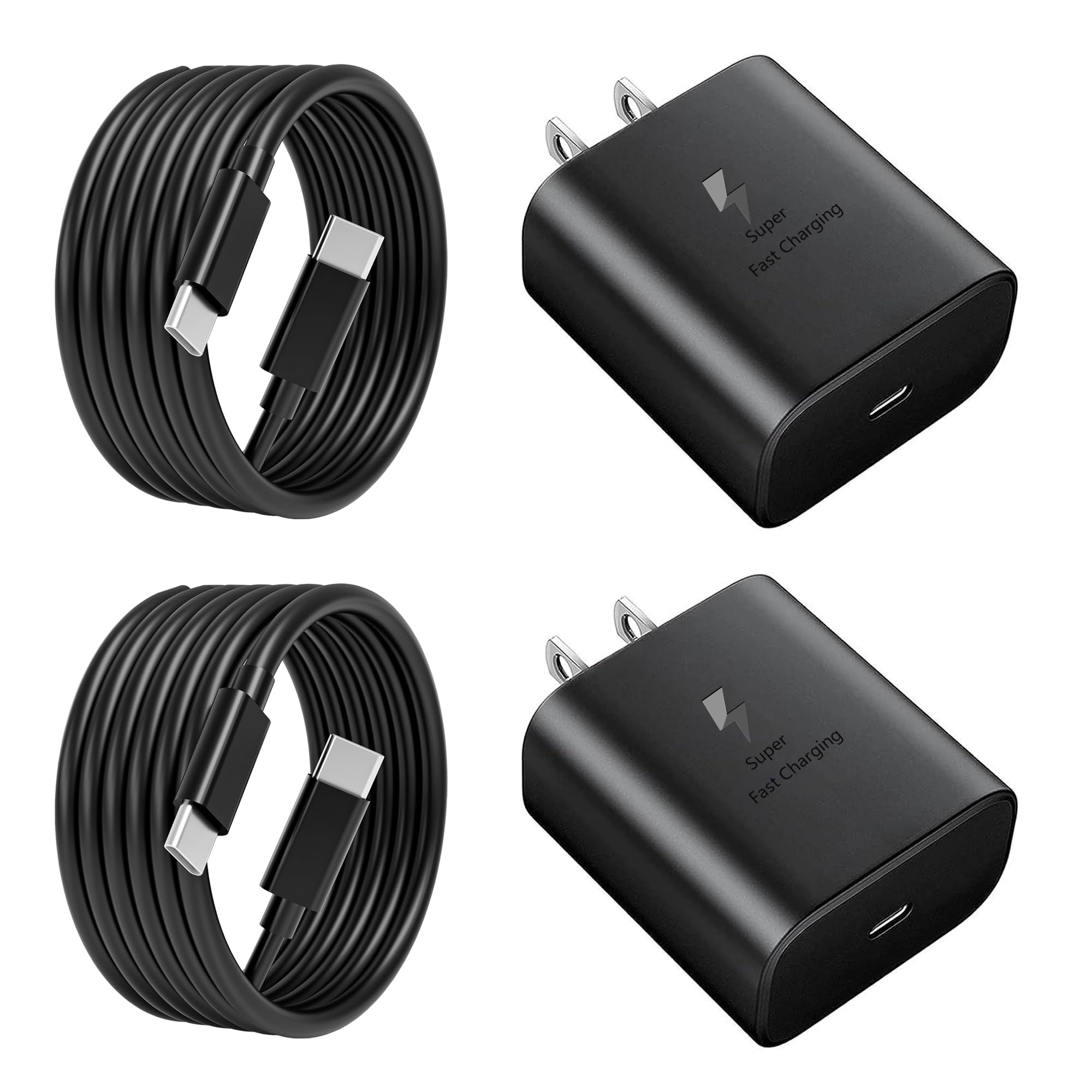45W Super Fast Charger USB C 3.0 with Type C Charging Nylon Braided Cable Compatible with Samsung Charger Fast Charging Cord for Galaxy S25 Ultra/S24/S23/S22