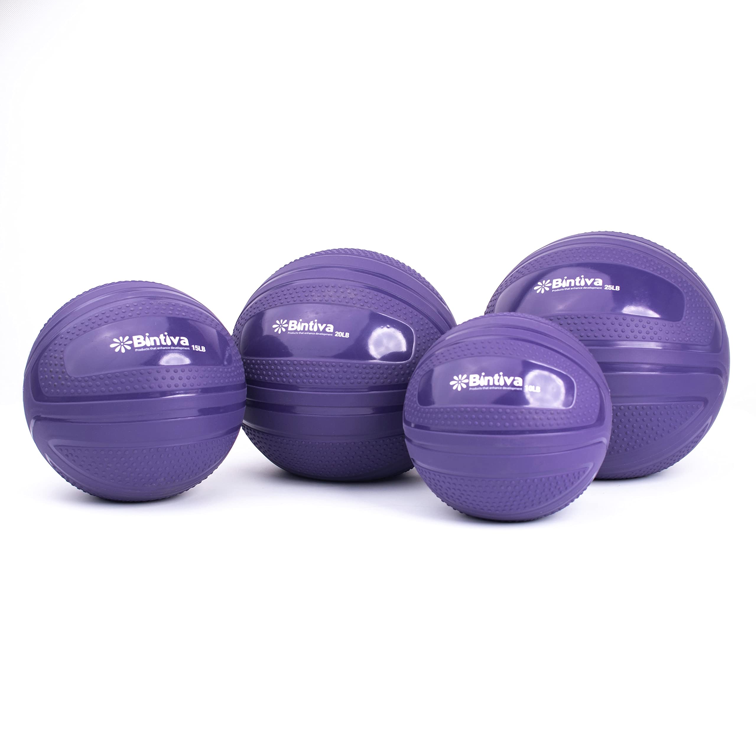 bintiva Non Bounce Slam Ball - Exercise Weighted Deadball for Workout and Fitness Routines - Medicine Dead Weight Ball