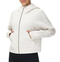 THE GYM PEOPLE Women's Full-Zip Up Hoodies Jacket Fleece Workout Crop Tops Sweatshirts with Pockets Thumb Hole