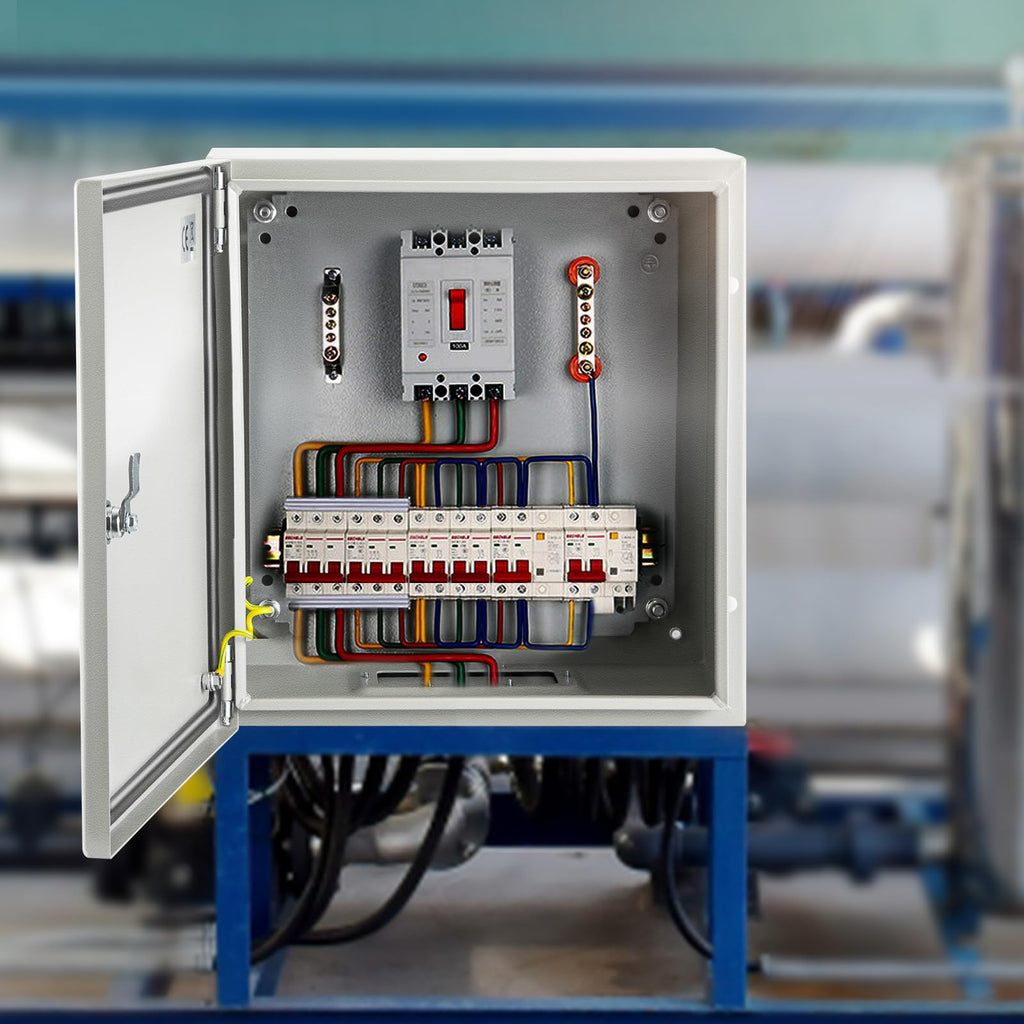 VEVOR NEMA Steel Enclosure, 8" x 8" x 6" NEMA 4X Steel Electrical Box, IP66 Waterproof & Dustproof, Outdoor/Indoor Electrical Junction Box, with Mounting Plate