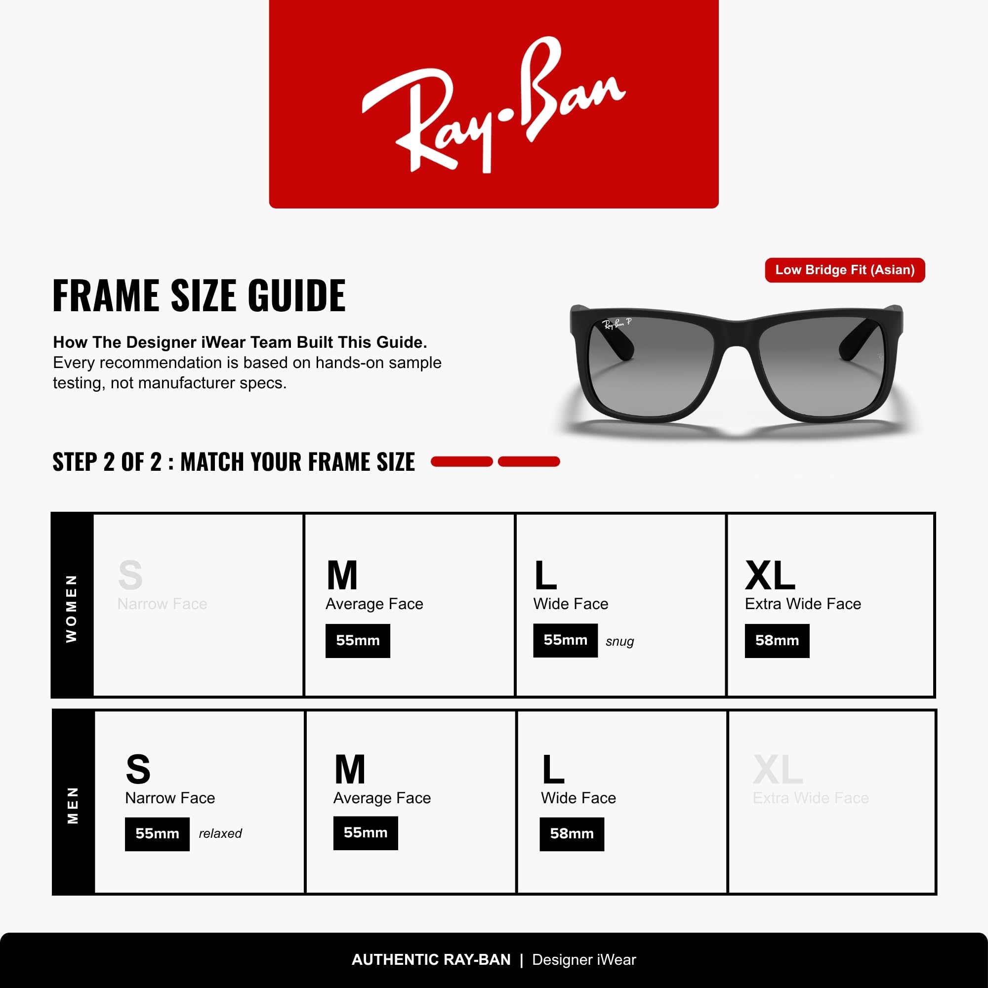 Ray-Ban RB4165F Justin Classic Square Sunglasses for Men